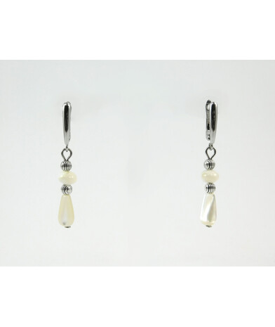 Exclusive earrings "Ella" Mother-of-pearl drop, rondel