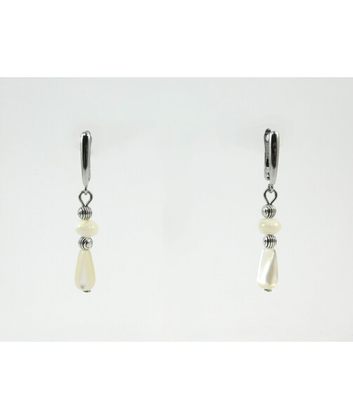 Exclusive earrings "Ella" Mother-of-pearl drop, rondel