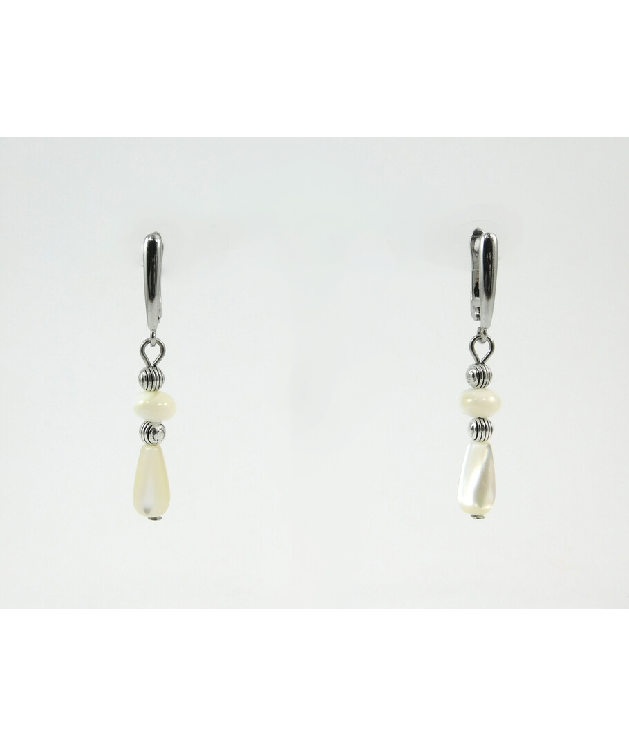 Exclusive earrings "Ella" Mother-of-pearl drop, rondel