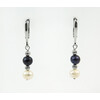 Exclusive earrings &quot;California&quot; Pearls black, white