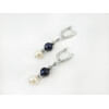 Exclusive earrings &quot;California&quot; Pearls black, white