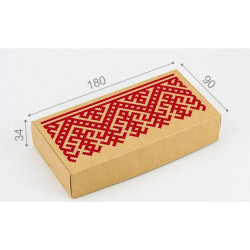 "Embroidered" box with a wooden filler 180х180х60мм