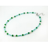 Exclusive necklace &quot;Ilta&quot; Chrysoprase, Adulyar facet, Mother-of-pearl rondel