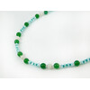 Exclusive necklace &quot;Ilta&quot; Chrysoprase, Adulyar facet, Mother-of-pearl rondel