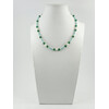 Exclusive necklace &quot;Ilta&quot; Chrysoprase, Adulyar facet, Mother-of-pearl rondel