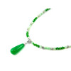 Exclusive necklace &quot;Ilta&quot; chrysoprase pendant, mother-of-pearl rondel green, cylinder