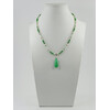 Exclusive necklace &quot;Ilta&quot; chrysoprase pendant, mother-of-pearl rondel green, cylinder