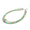 Exclusive necklace &quot;Mena&quot; Amazonite rondel, Solar log stone, 3 rows