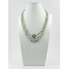 Exclusive necklace &quot;Mena&quot; Amazonite rondel, Solar log stone, 3 rows