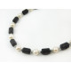 Exclusive necklace "Venice" Pearls, lava barrel