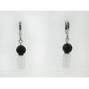 Exclusive earrings &quot;Alps&quot; rock crystal cylinder, Lava