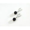 Exclusive earrings &quot;Alps&quot; rock crystal cylinder, Lava