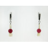 Exclusive earrings &quot;Boston&quot; Quartz face, Mother of pearl square, cylinder