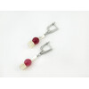 Exclusive earrings &quot;Boston&quot; Quartz face, Mother of pearl square, cylinder