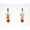 Exclusive earrings &quot;Isidore&quot; Quartz facet, Mother-of-pearl crumb