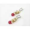 Exclusive earrings &quot;Isidore&quot; Quartz facet, Mother-of-pearl crumb