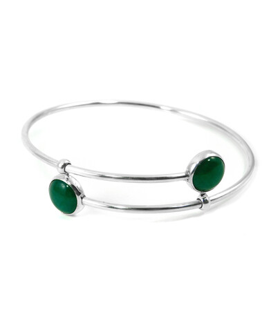 Bracelet Quartz green, silver