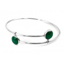 Bracelet Quartz green, silver