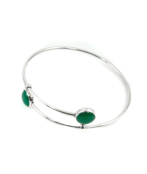 Bracelet Quartz green, silver