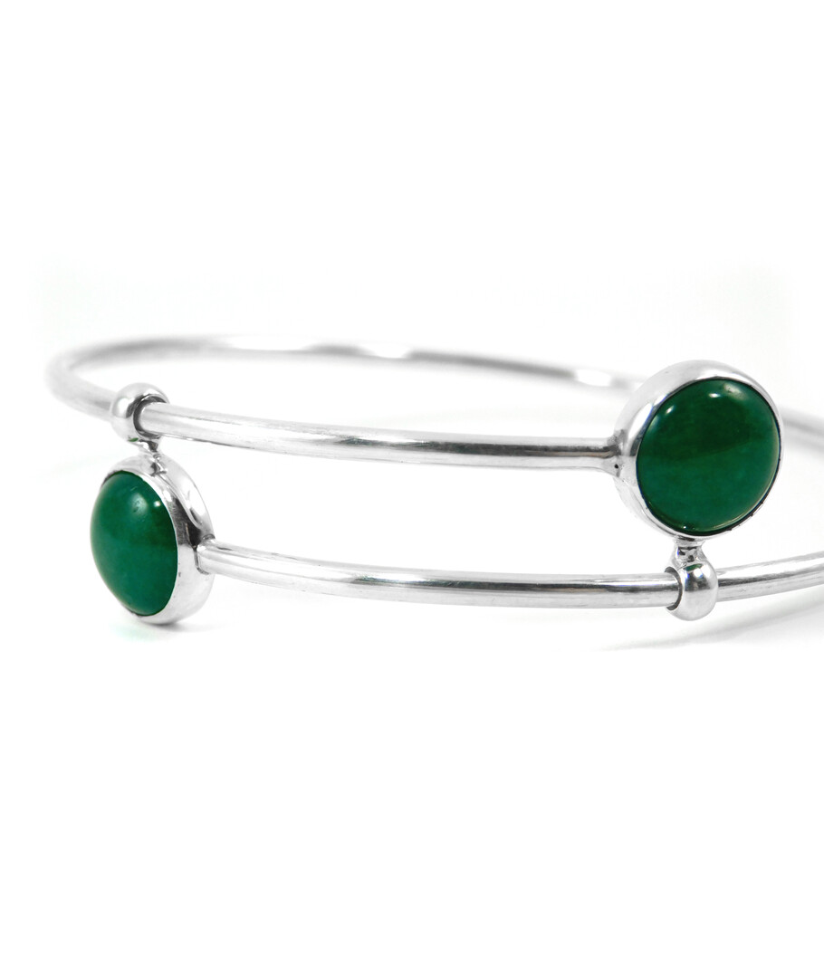 Bracelet Quartz green, silver