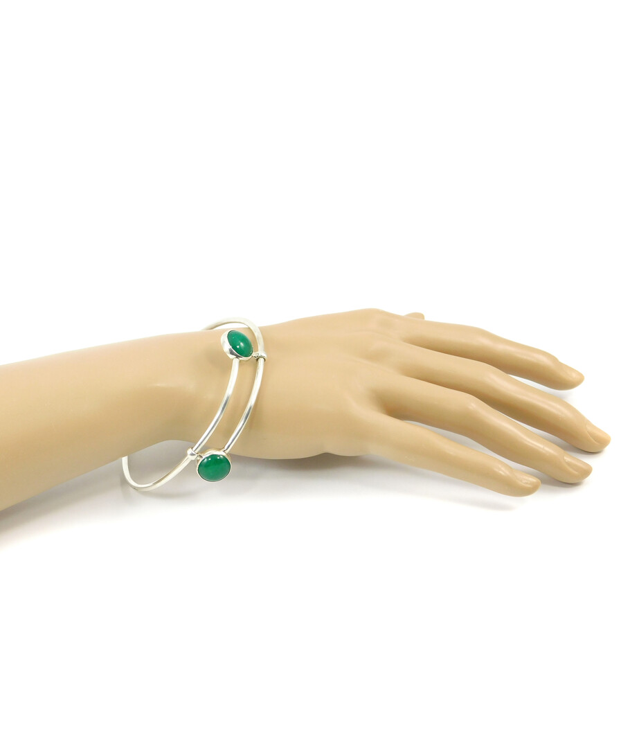 Bracelet Quartz green, silver