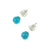 Silver stud earrings Aquamarine