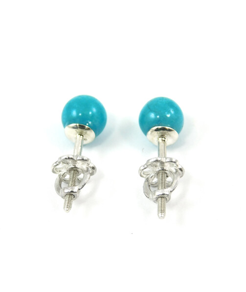 Silver stud earrings Aquamarine