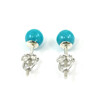 Silver stud earrings Aquamarine