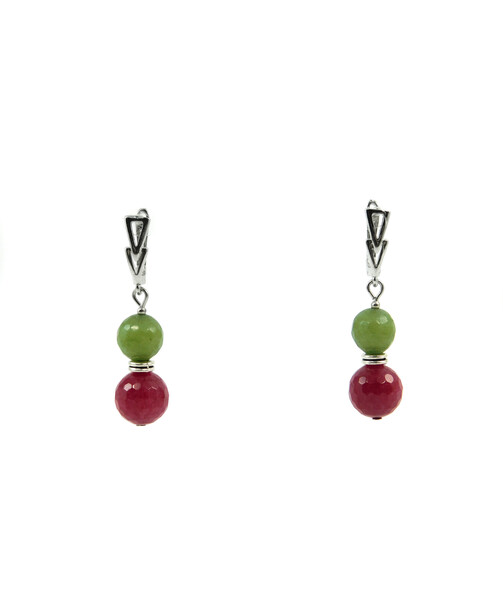 Exclusive earrings "Washington" Quartz face, Jade face