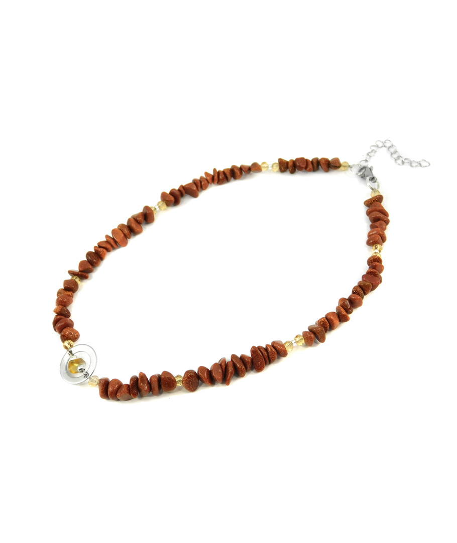 Exclusive necklace "Tal" Aventurine crumb, Citrine crumb