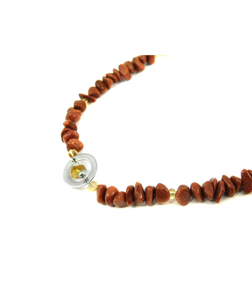 Exclusive necklace "Tal" Aventurine crumb, Citrine crumb