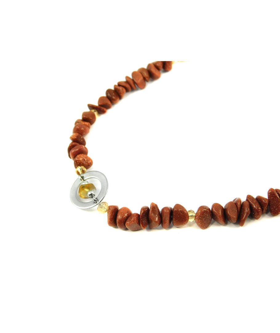 Exclusive necklace "Tal" Aventurine crumb, Citrine crumb