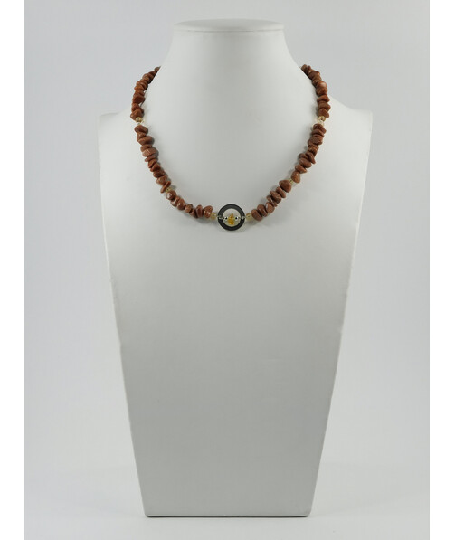 Exclusive necklace "Tal" Aventurine crumb, Citrine crumb