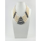 Exclusive necklace "California" Pearls black, white, 3 rows