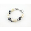 Exclusive bracelet &quot;California&quot; Pearls black, white, 2 rows