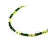 Exclusive necklace &quot;Land of Oz&quot; Multi-sapphire green, Rondel peach pearls, silver