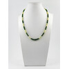 Exclusive necklace &quot;Land of Oz&quot; Multi-sapphire green, Rondel peach pearls, silver