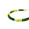 Exclusive bracelet &quot;Land of Oz&quot; Green multi-sapphire, Peach rondel pearls, silver