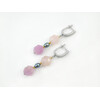 Exclusive earrings &quot;Infinity&quot; multi-faceted quartz, black rice pearls