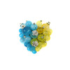 Exclusive brooch &quot;Heart of Ukraine&quot; Cat&#039;s eye, Citrine, Aquamarine