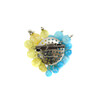 Exclusive brooch &quot;Heart of Ukraine&quot; Cat&#039;s eye, Citrine, Aquamarine