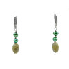 Exclusive earrings &quot;Tanzania&quot; Labrador tail, Green pearls