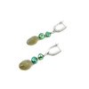 Exclusive earrings &quot;Tanzania&quot; Labrador tail, Green pearls