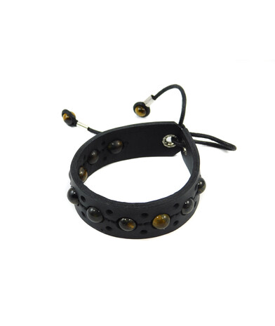 Exclusive leather bracelet Hawk's eye