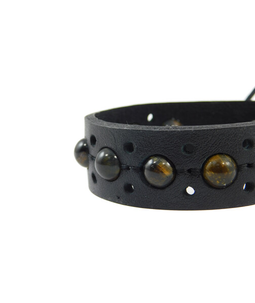 Exclusive leather bracelet Hawk's eye