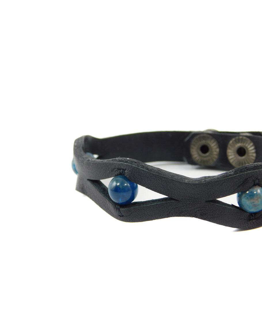 Exclusive Apatite leather bracelet