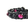 Exclusive leather bracelet &quot;Arrest&quot; Cat&#039;s eye pink, Shungite