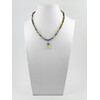 Exclusive necklace &quot;Aidar&quot; Sodalite, rondel, Cat&#039;s eye cube, Citrine