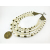 Exclusive necklace &quot;Semyslava&quot; White coral, tube, rondel, rice