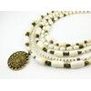 Exclusive necklace &quot;Semyslava&quot; White coral, tube, rondel, rice